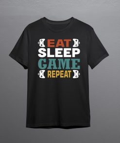 Eat Sleep Game Repeat- Tshirt- Black